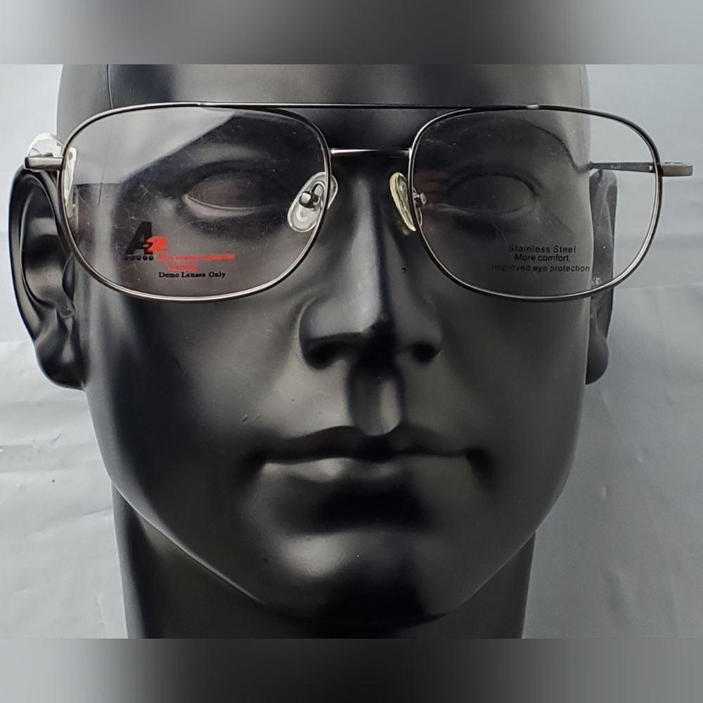 HILCO A2 High Impact SG 103 Charcoal Aviator Eyeglasses 58-18-145 - FRAMES ONLY